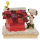 Jim Shore Decking The Dog House Snoopy Decorating Dog With Woodstock Figurine Free Shipping Iveys Gifts And Decor
