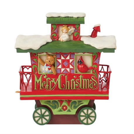 Enesco Gifts Jim Shore Heartwood Creek North Pole Delivery Annual Train Car Caboose Figurine Free Shipping Iveys Gifts And Decor