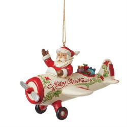 Pre Order Jim Shore Heartwood Creek Santa in Airplane Ornament