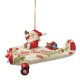 Enesco Gifts Jim Shore Heartwood Creek Santa in Airplane Ornament Free Shipping Iveys Gifts And Decor