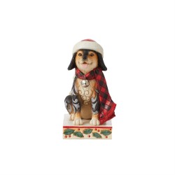 Jim Shore Bundled Up Pup Highland Glen Dog Plaid Scarf Figurine