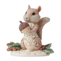 Jim Shore Heartwood Creek White Woodland Chipmunk Holding Acorn Figurine