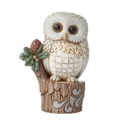 Enesco Gifts Jim Shore Heartwood Creek White Woodland Woodland Owl on Tree Stump Figurine Iveys Gifts And Decor