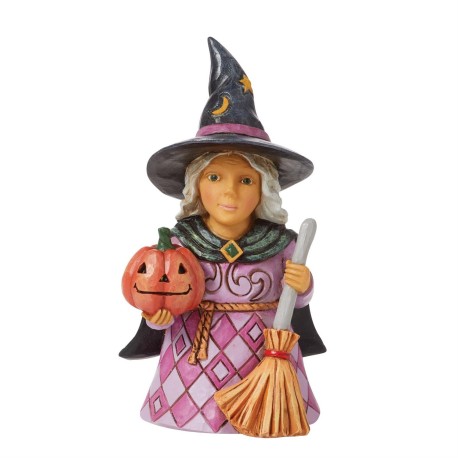 Enesco Gifts Jim Shore Heartwood Creek Mini Witch Holding Pumpkin Figurine Free Shipping Iveys Gifts And Decor